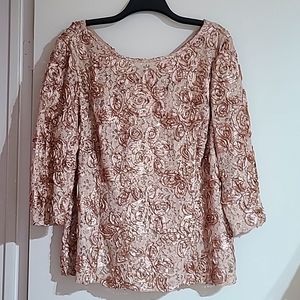 Stunning Evening Gold Party XXL Blouse by Onyx